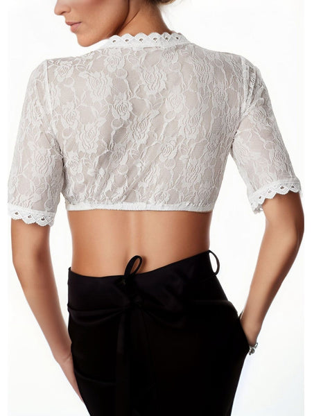 Crop Top Spitze Weiss