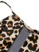 [Übergröße] 1940er Leopard Masche Patchwork Badeanzug