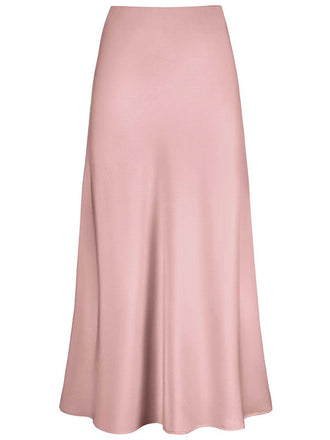 1930er Hohe-Taille Satin Solide Meerjungfrauen Rock