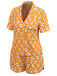 Orange 1970er Halloween Cartoon Skelett Pyjama