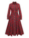 Rotes 50er Karo-Hemdkleid mit Gürtel