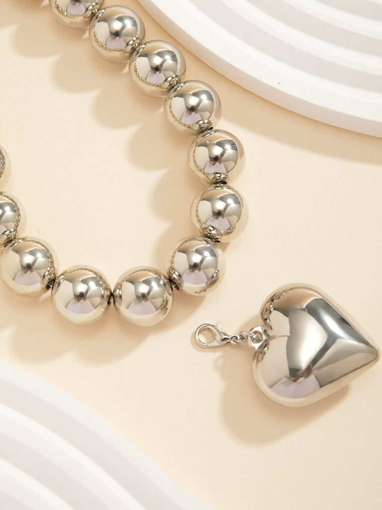 Vintage Perle Herz Anhänger Halskette