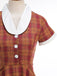 1950er Peter Pan Kragen Plaid Swing Kleid