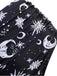 Schwarz 1980er Träger Galaxie-Druck Gothic Bikini Set