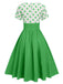 1950er V-Ausschnitt Polka Dots Swing Kleid