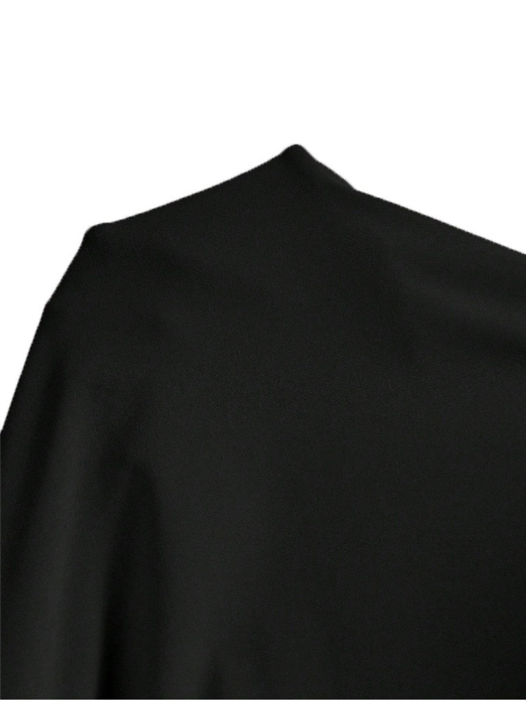 Schwarz 1960er Solide Ärmellos Enges Kleid