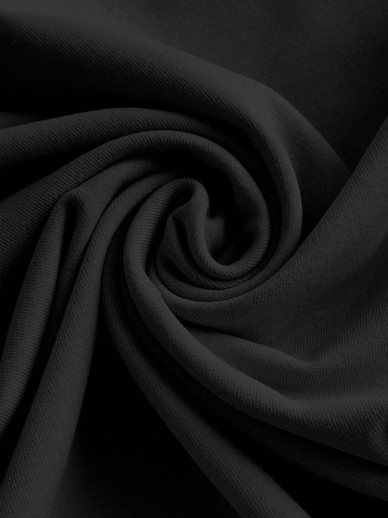 Schwarz 1960er Solide Ärmellos Enges Kleid