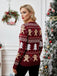 Rot 1960er Weihnachtsbaum & Lebkuchen Pullover