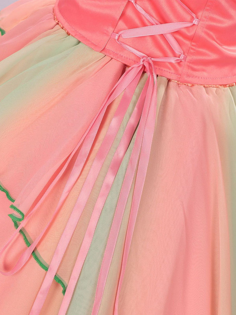 2PCS Rosa 1970er Böse Hexe Glinda Top & Rock Set