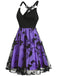 1950er 3D-Schmetterling Besticktes Patchwork Kleid