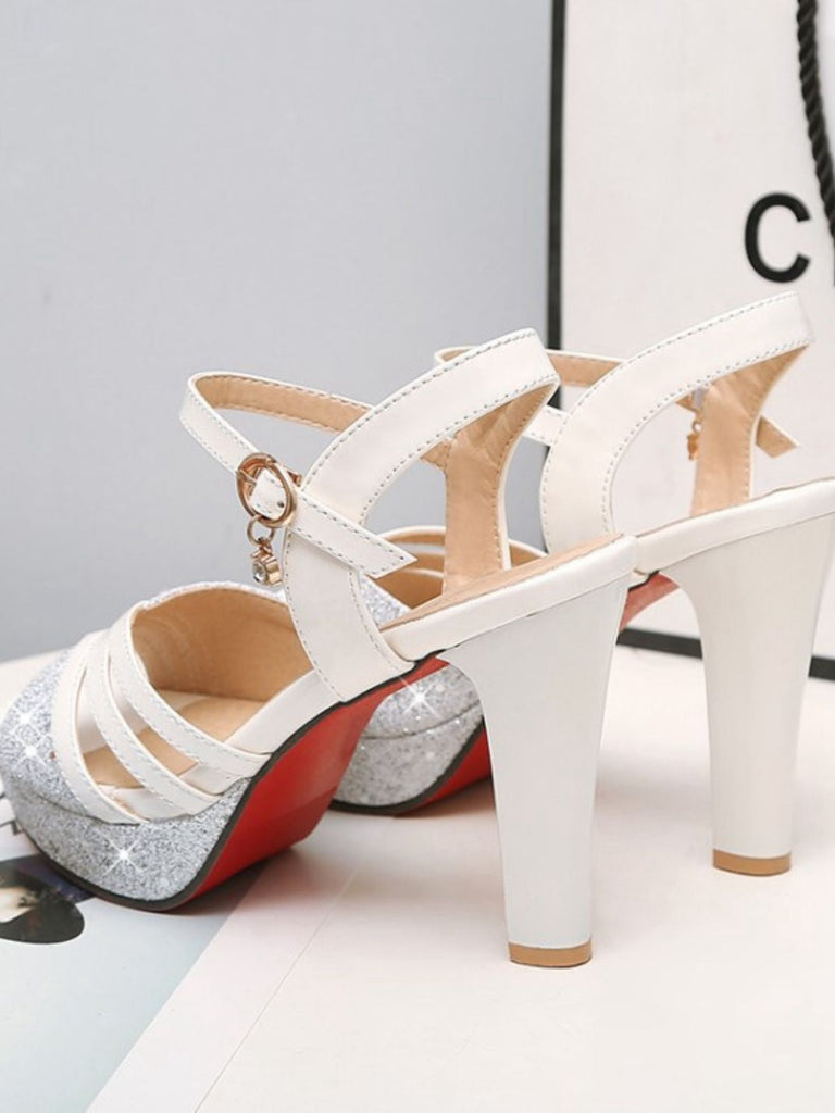 Funkeln PU Leder High Heel Sandalen