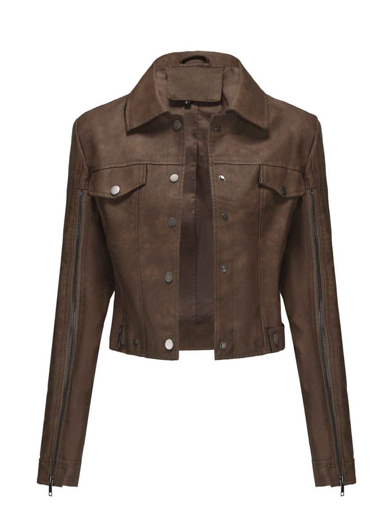 1960s Leder Multi-Zip Moto Jacke