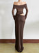 1980er Solide Schulterfrei Netz Cut-Out Durchsichtig Kleid