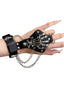 Punk Skeletthand Chain Leder Niet Fingerarmband