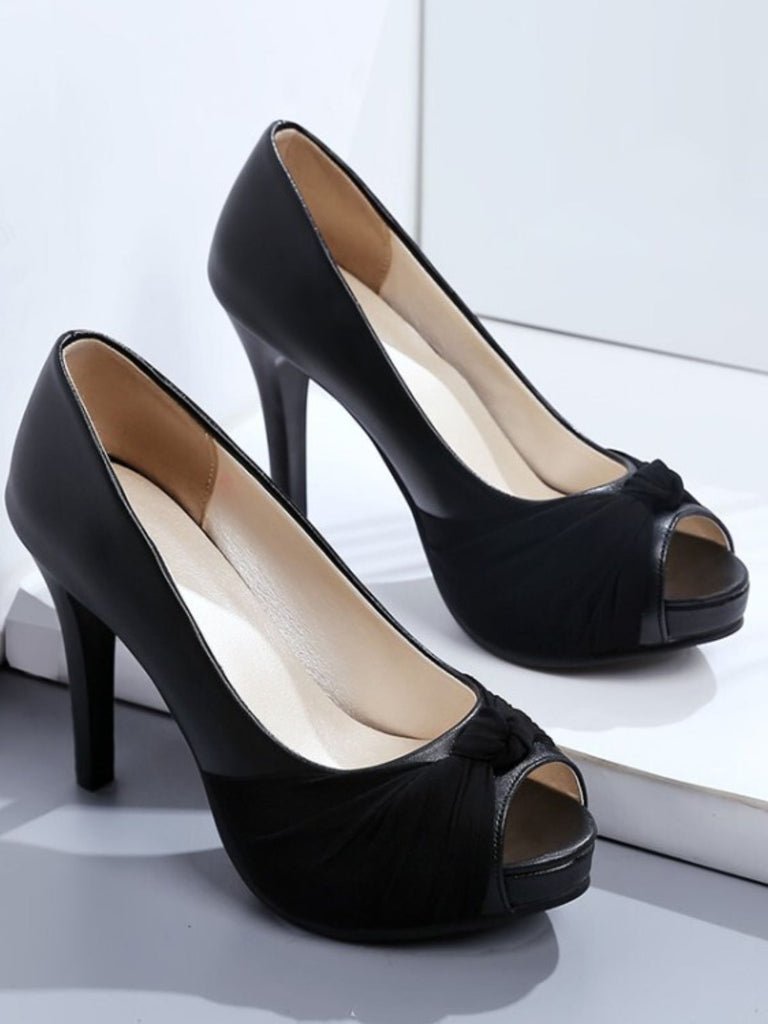 Peep Toe Knot Stilettos High Heels