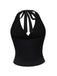 1980er Leopard Muster Halter Wickel Top