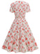 1950er Vintage Blumen Swing Kleid