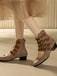 Runde Spitze Niedrig Blockabsatz Cut-Out Stiefel