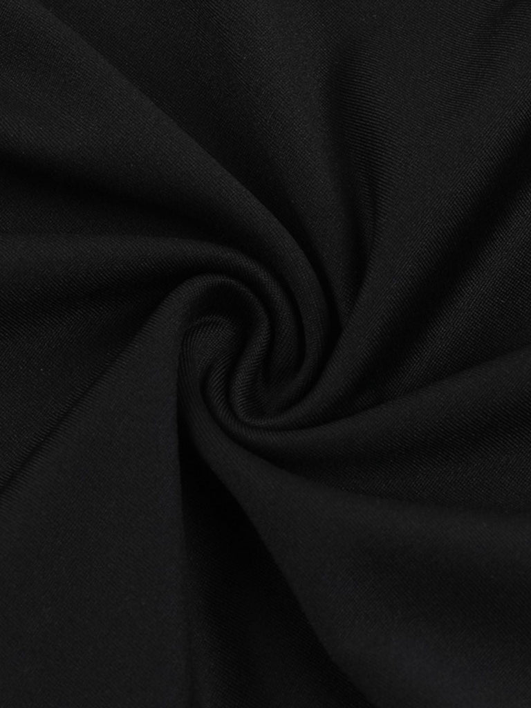 Schwarz 1930er Halter Spitze Schlaghosen Jumpsuit