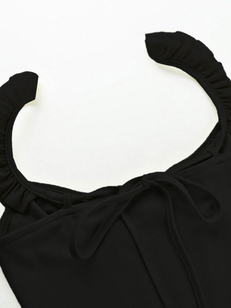 1960er Netz Patchwork Rüschen Korsett Leibchen