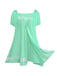 Grün 1970er Spitze Puffärmel Babydoll Kleid