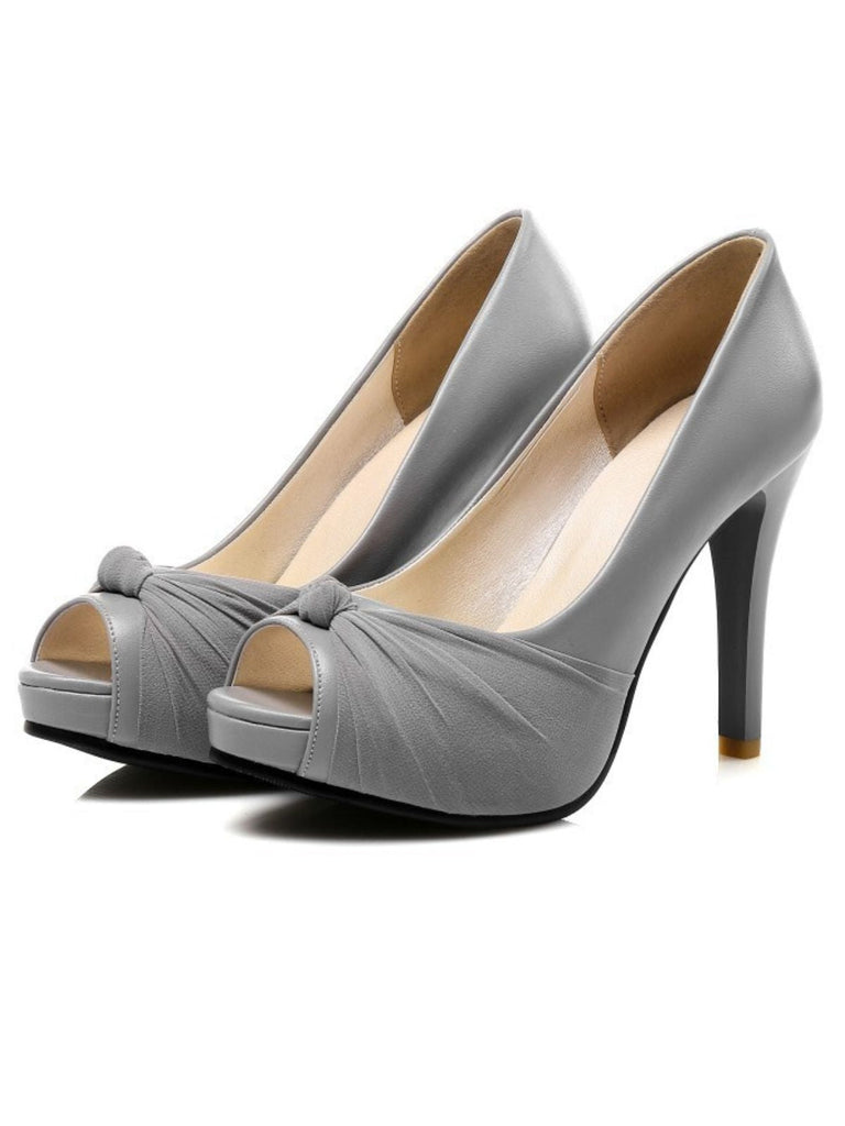 Peep Toe Knot Stilettos High Heels