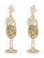 Champagner Glas Perle Edelstein Ohrringe