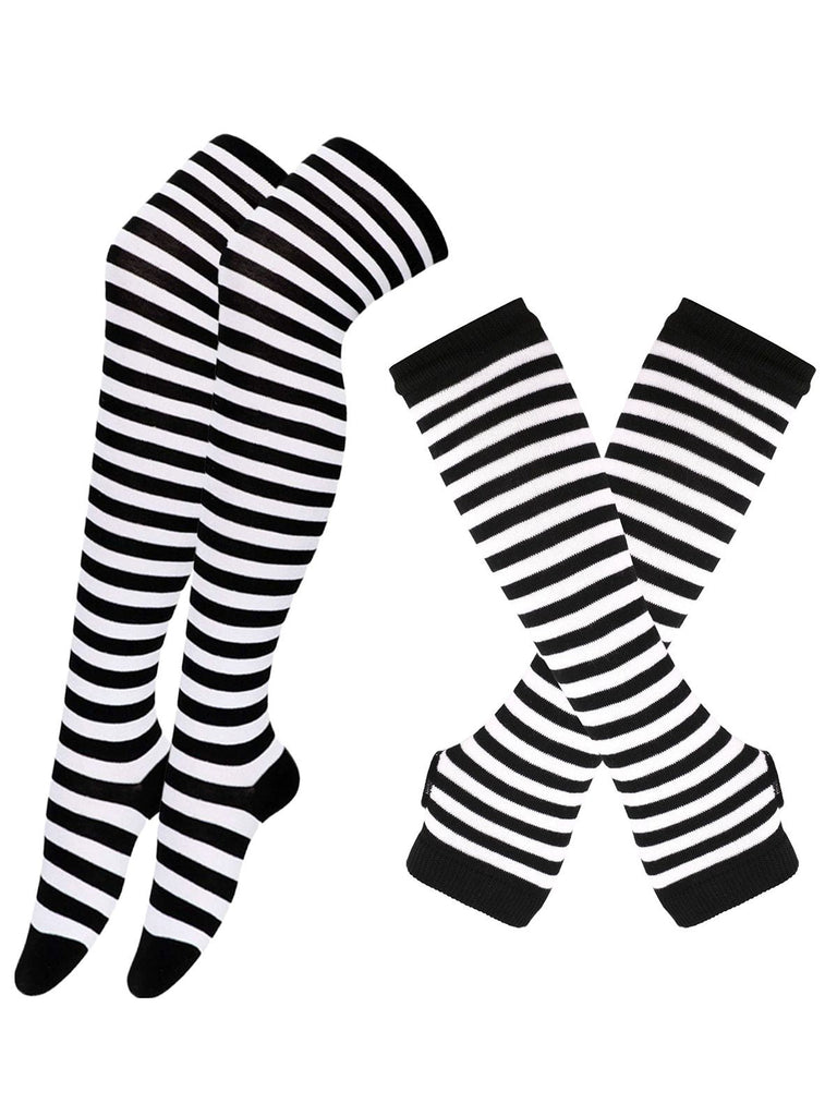 Vintage Halloween Streifen Fingerlose Handschuhe & Socken