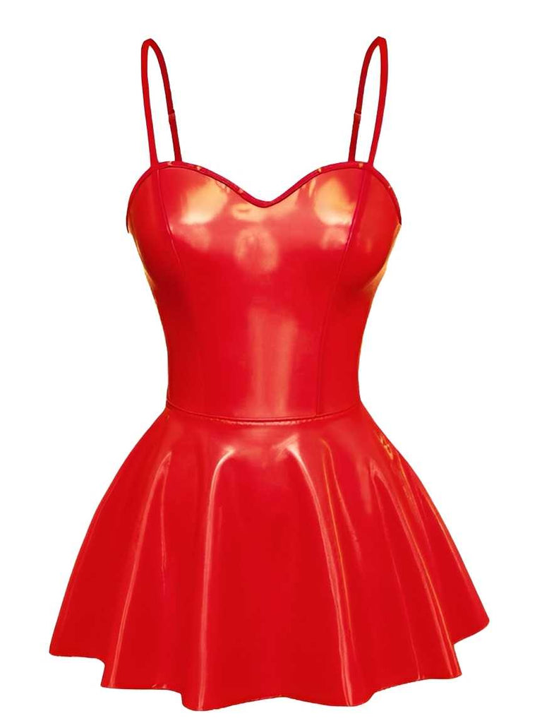 1980er Solide Latex Hasenkostüm Kleid Mit Ohren Stirnband