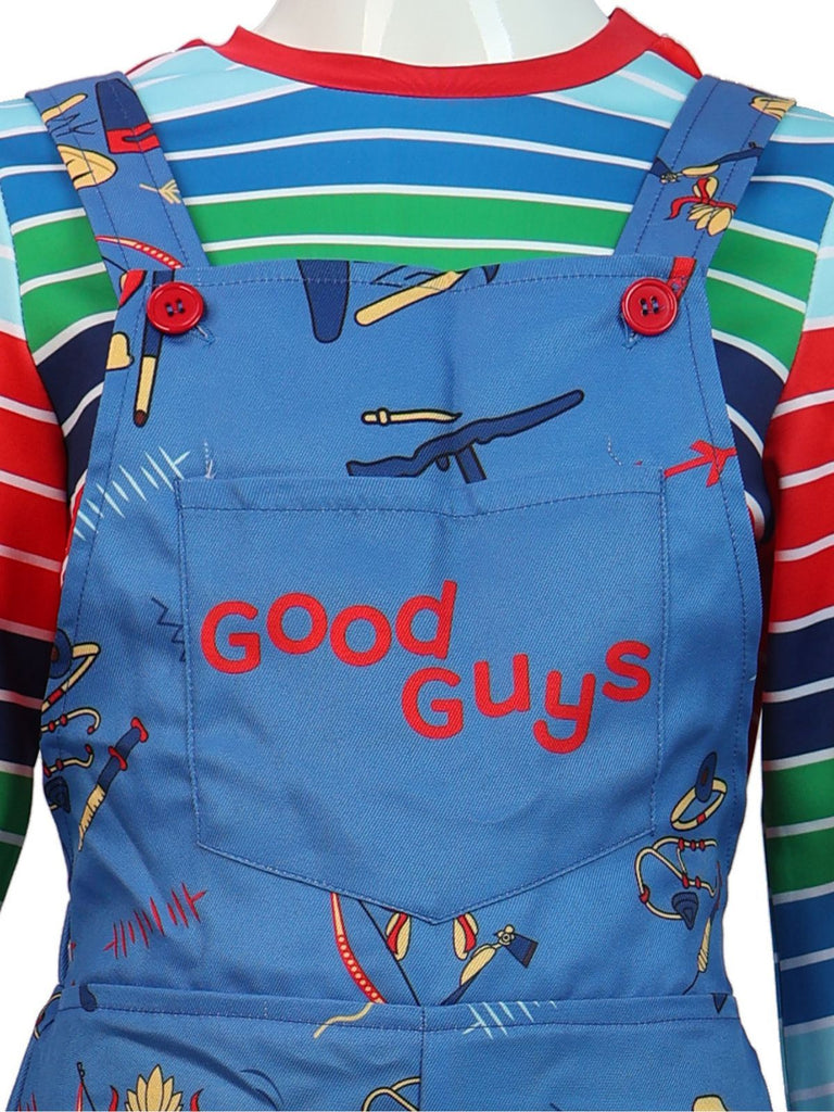 1940er Chucky-Puppe Streifen Latzhose Cosplay Set