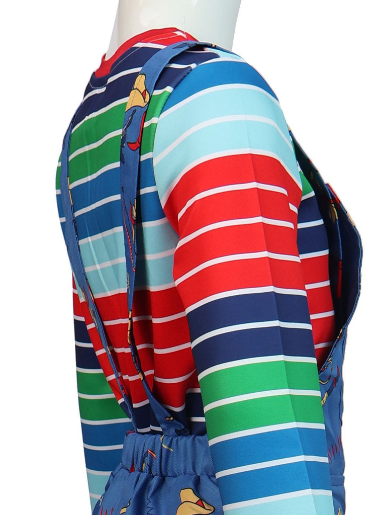 1940er Chucky-Puppe Streifen Latzhose Cosplay Set