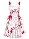 1950er Halloween Blutspritzer-Graffiti Slip Kleid