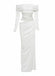 1980er Solide Schulterfrei Netz Cut-Out Durchsichtig Kleid
