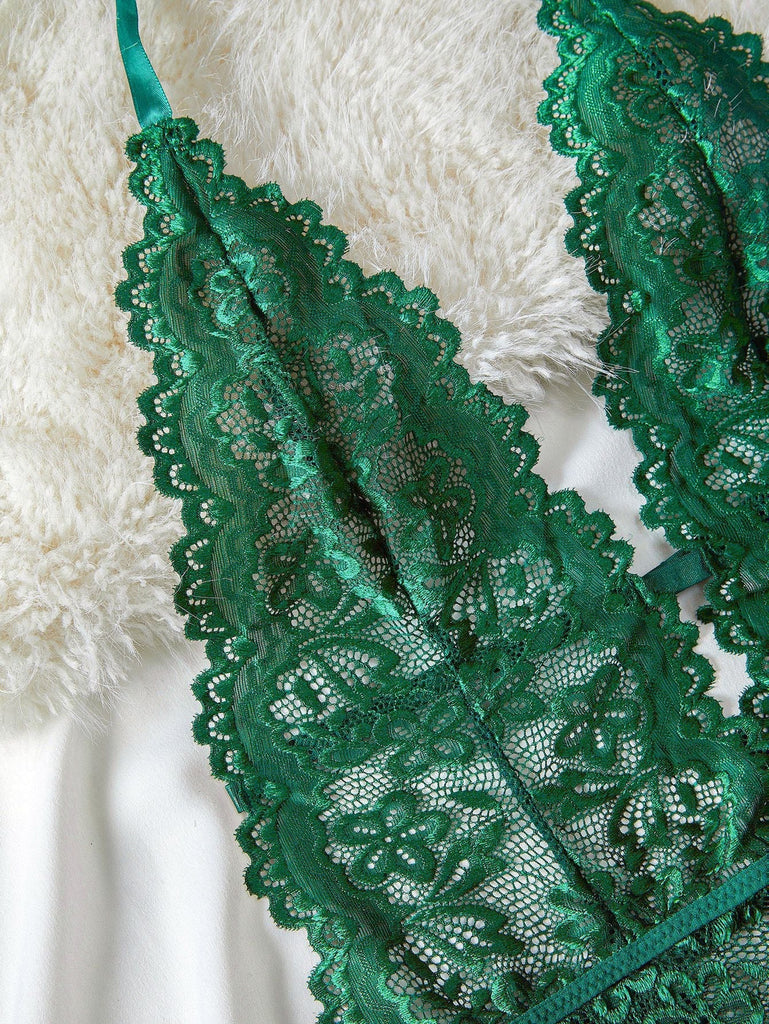 1980er Halter Spitze Dessous mit Leopard Druck Rock