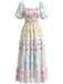 30er Maxikleid mit Blumen und Patchwork