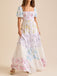 30er Maxikleid mit Blumen und Patchwork