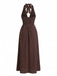30er Maxikleid mit Polka-Dots und V-Ausschnitt
