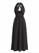 30er Maxikleid mit Polka-Dots und V-Ausschnitt