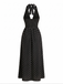 30er Maxikleid mit Polka-Dots und V-Ausschnitt