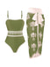 70er Boho Badeanzug & Cover-Up mit Blumen und Gedruckt