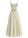 Gestreiftes Spaghettiträgerkleid aus den 1930er Jahren – Vintage-Kleid, Retro-Mode, Rockabilly