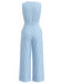 Blauer 30er Ärmelloses Jumpsuit mit V-Ausschnitt und Streifen