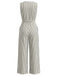 Blauer 30er Ärmelloses Jumpsuit mit V-Ausschnitt und Streifen