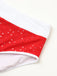 Tankini-Set mit Lochstickerei, hohem Bund und Farbblock-Design aus den 1940er Jahren – Vintage-Mode, Retro-Stil