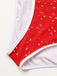 Tankini-Set mit Lochstickerei, hohem Bund und Farbblock-Design aus den 1940er Jahren – Vintage-Mode, Retro-Stil