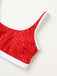 Tankini-Set mit Lochstickerei, hohem Bund und Farbblock-Design aus den 1940er Jahren – Vintage-Mode, Retro-Stil