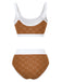 Tankini-Set mit Lochstickerei, hohem Bund und Farbblock-Design aus den 1940er Jahren – Vintage-Mode, Retro-Stil