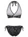1940er Blumen Drucken Halfter Bikini-Set