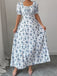 40er Midikleid mit Puffärmel und Blumen