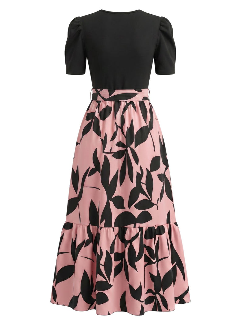 40er Kleid mit Blumen und Gürtel